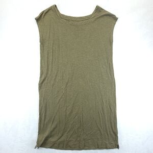 Eileen Fisher Women’s Olive Green Organic Cotton Tshirt Sleeveless Dress Size M